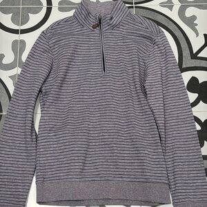 Boys Striped Gray 1/4 zip